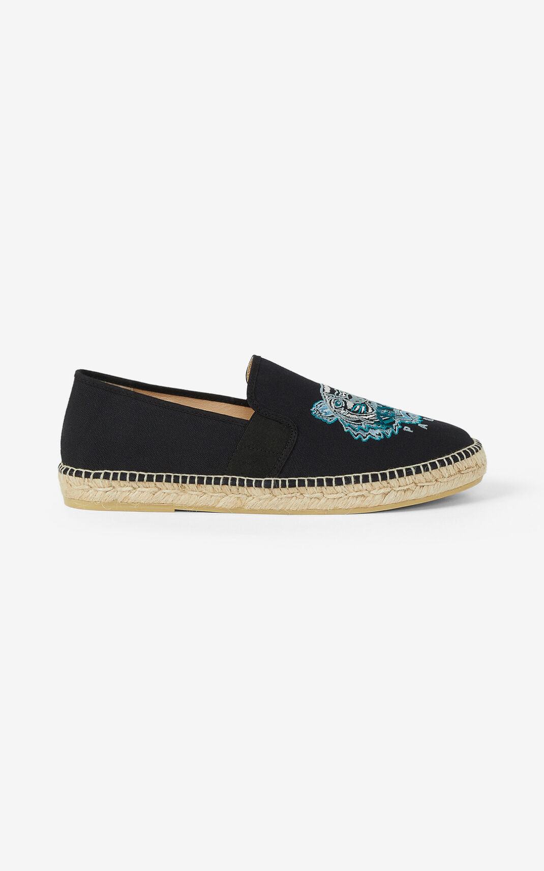 Kenzo Tiger stretch canvas Espadrile Muške - Crne - Hrvatska KXDFWB056